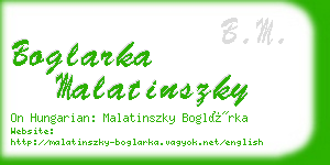 boglarka malatinszky business card